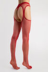 Fiore Passion Fishnet Suspender Tights Red