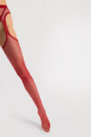 Fiore Passion Suspender Tights Red Leg