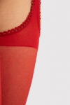 Fiore Amour Suspender Tights Red Fiore Amour Suspender Tights Red
