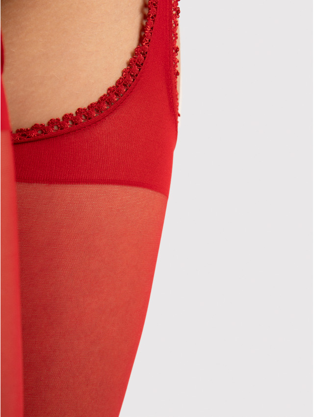 Fiore Amour Suspender Tights Red Fiore Amour Suspender Tights Red
