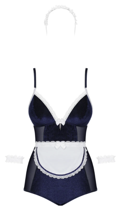 Obsessive Maid costume navy blue white lace