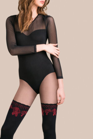 Gabriella Cheryl red hold ups imitation tights