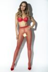 Amour Hip Gloss Red Open Crotch Pantyhose