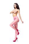 Misso P101 Pink Shiny Open Crotch Pantyhose