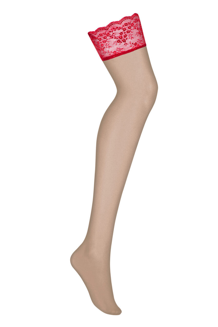 Obsessive Lovica Stockings Nude Red Details