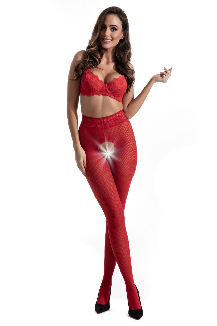 Amour Nymph Open Tights Red