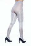 Miss Naughty Metallic Crotchless Tights 40 Deniers Silver Back