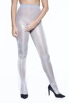 Miss Naughty Metallic Crotchless Tights 40 Deniers Tights Silver Front