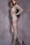 Ballerina 416 Luxury Fashion Hold Ups Grey Blue Back