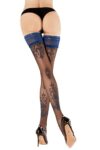 Black Secret 473 Stockings Saty Ups Black Blue